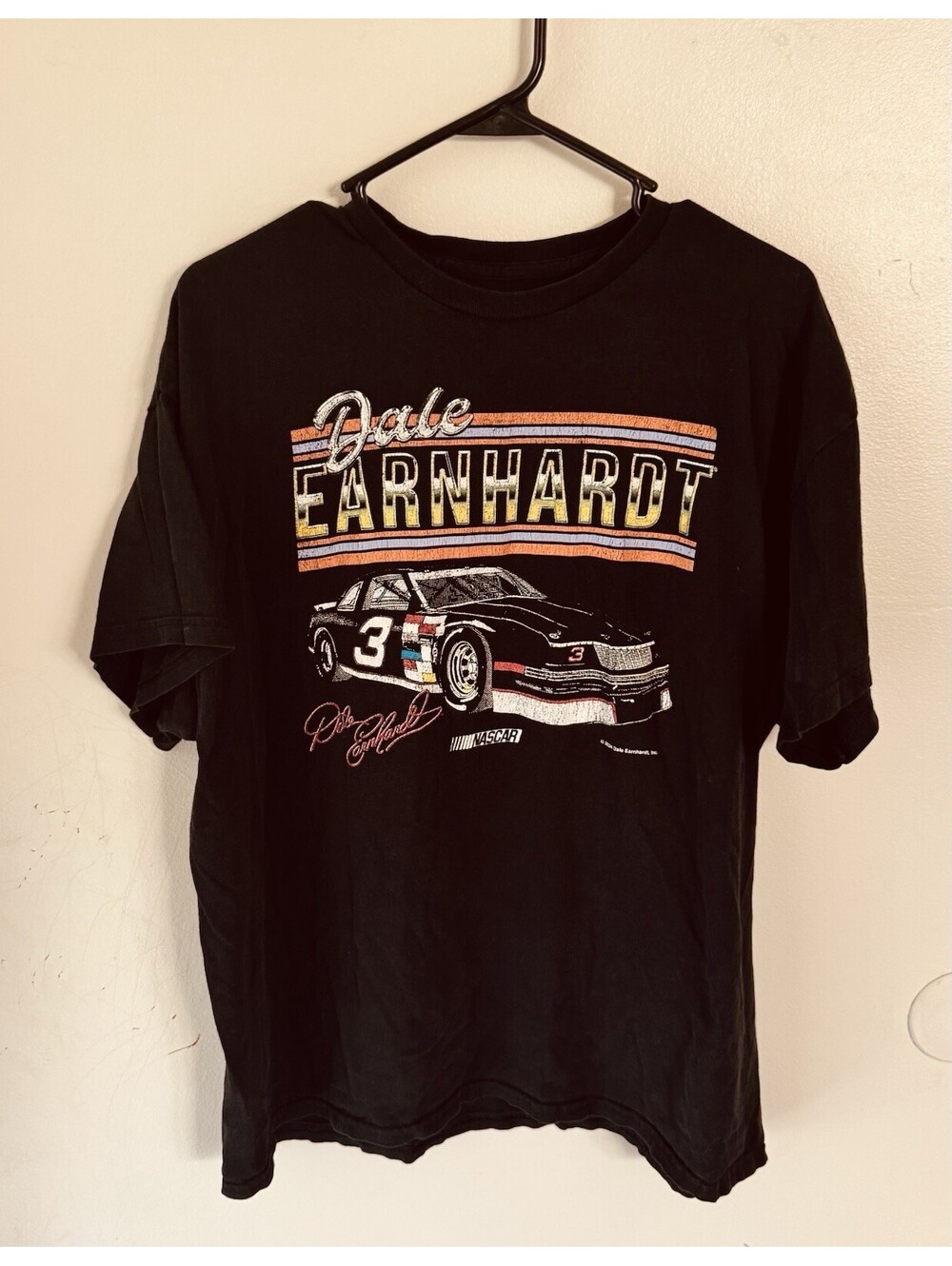 NASCAR Dale Earnhardt Car Graphic Signature T-Shirt Black Men's XL